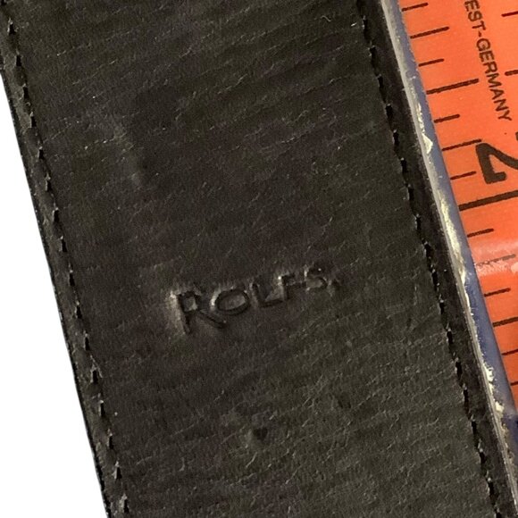 Rolfs Genuine Leather Western Studded Belt Large Black 32-36” Waist NEW NWT - Picture 5 of 9